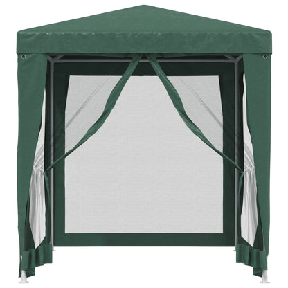 Tenda per Feste con 4 Pareti Laterali in Rete Verde 2x2 m HDPE