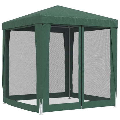 Tenda per Feste con 4 Pareti Laterali in Rete Verde 2x2 m HDPE