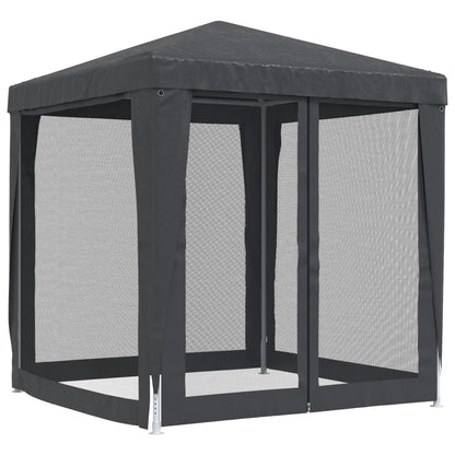 Tenda per Feste con 4 Pareti in Rete Antracite 2x2 m in HDPE