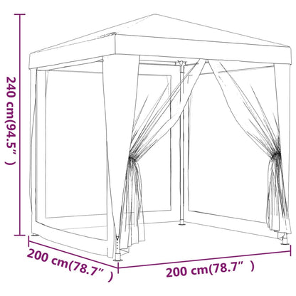 Tenda per Feste con 4 Pareti in Rete Antracite 2x2 m in HDPE