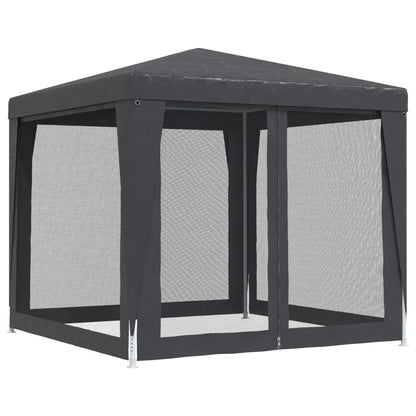 Tenda per Feste con 4 Pareti in Rete Antracite 2,5x2,5 m HDPE