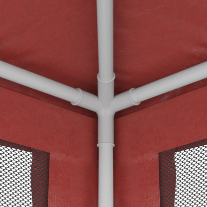Tenda per Feste 4 Pareti Laterali in Rete Rossa 2,5x2,5m HDPE