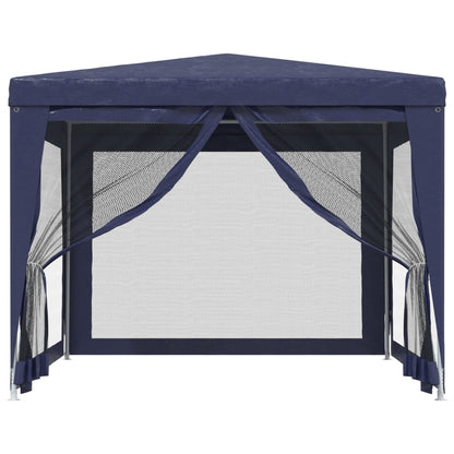 Tenda per Feste con 4 Pareti Laterali in Rete Blu 3x3 m HDPE