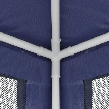Tenda per Feste con 4 Pareti Laterali in Rete Blu 3x4 m HDPE