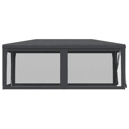 Tenda per Feste 6 Pareti Laterali in Rete Antracite 3x6 m HDPE