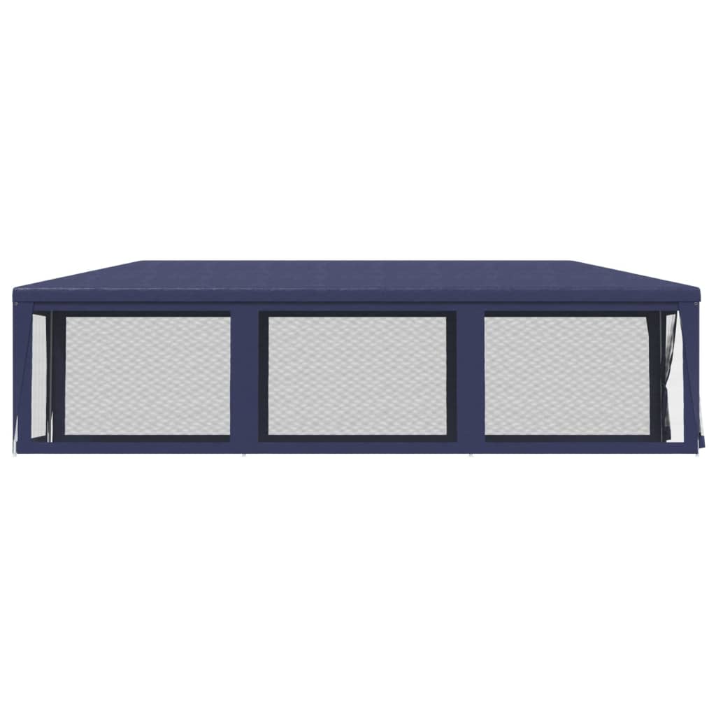 Tenda per Feste con 8 Pareti Laterali in Rete Blu 3x9 m HDPE