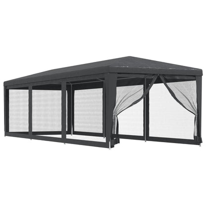 Tenda per Feste con 8 Pareti in Rete Antracite 3x9 m in HDPE