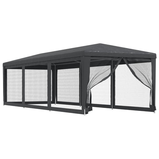 Tenda per Feste con 8 Pareti in Rete Antracite 3x9 m in HDPE