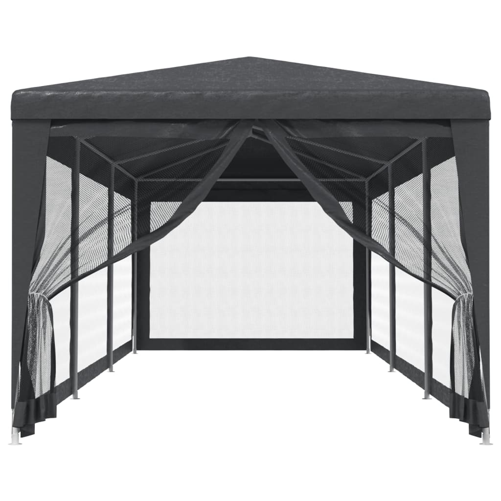 Tenda per Feste con 8 Pareti in Rete Antracite 3x9 m in HDPE