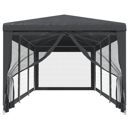 Tenda per Feste con 8 Pareti in Rete Antracite 3x9 m in HDPE