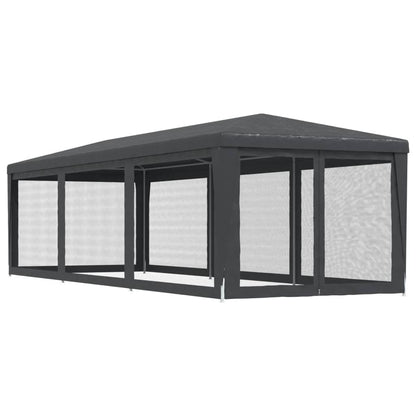 Tenda per Feste con 8 Pareti in Rete Antracite 3x9 m in HDPE