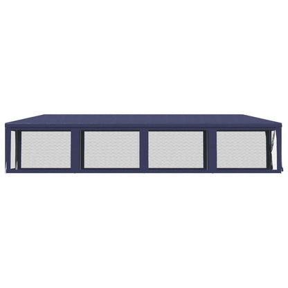 Tenda per Feste con 10 Pareti Laterali in Rete Blu 3x12 m HDPE