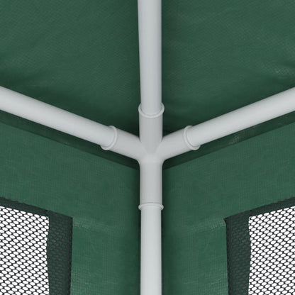 Tenda per Feste con 10 Pareti Laterali in Rete Verde 3x12m HDPE