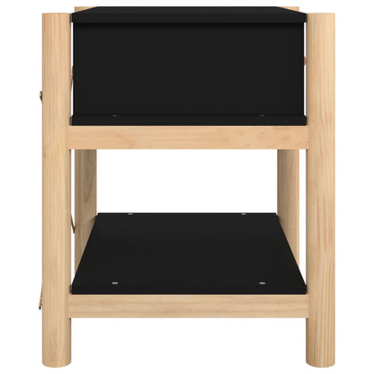 Tavolini da Letto 2pz Nero 42x38x45 cm in Legno Multistrato