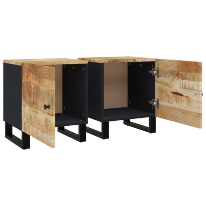 Comodini 2pz 40x33x46 cm in Legno Massello di Mango