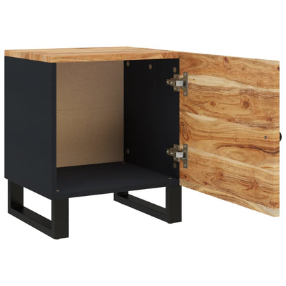 Comodini 2pz 40x33x46 cm in Legno Massello di Acacia