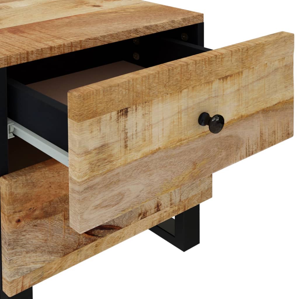 Comodini 2pz 40x33x46 cm in Legno Massello di Mango
