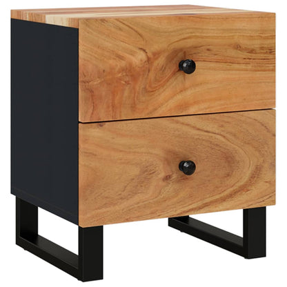 Comodini 2pz 40x33x46 cm in Legno Massello di Acacia