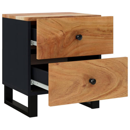 Comodini 2pz 40x33x46 cm in Legno Massello di Acacia