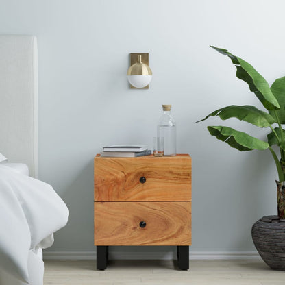 Comodini 2pz 40x33x46 cm in Legno Massello di Acacia