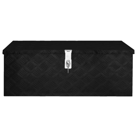Contenitore Portaoggetti Nero 80x39x30 cm in Alluminio