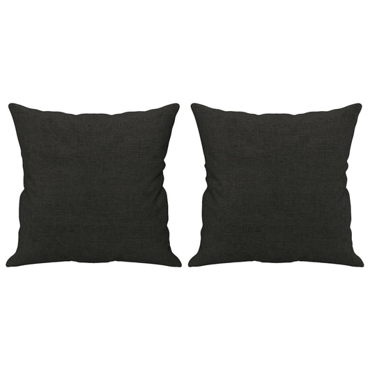 Cuscini Decorativi 2 pz Nero 40x40 cm in Tessuto