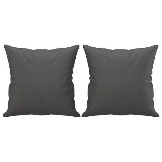 Cuscini Decorativi 2pz Grigio 40x40 cm in Similpelle