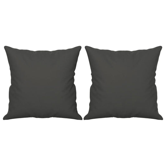 Cuscini Decorativi 2 pz Grigio Scuro 40x40cm Tessuto Microfibra