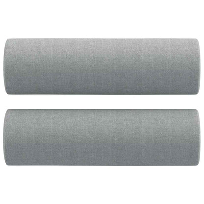 Cuscini Decorativi 2pz Grigio Chiaro Ø15x50 cm in Tessuto