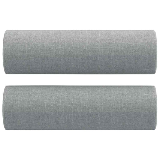 Cuscini Decorativi 2pz Grigio Chiaro Ø15x50 cm in Tessuto