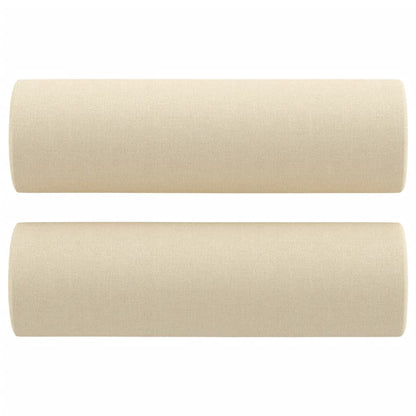 Cuscini Decorativi 2 pz Crema Ø15x50 cm in Tessuto