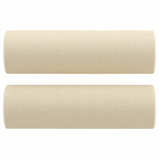 Cuscini Decorativi 2 pz Crema Ø15x50 cm in Tessuto