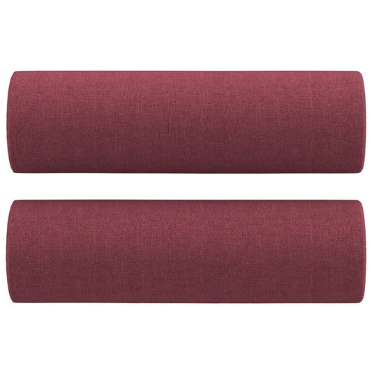 Cuscini Decorativi 2 pz Rosso Vino Ø15x50 cm in Tessuto