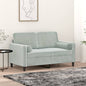 Cuscini Decorativi 2 pz Grigio Chiaro Ø15x50 cm in Velluto