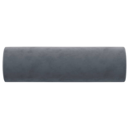 Cuscini Decorativi 2 pz Grigio Scuro Ø15x50 cm in Velluto