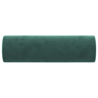 Cuscini Decorativi 2 pz Verde Scuro Ø15x50 cm in Velluto