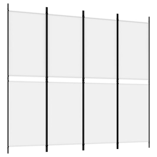 Divisorio a 4 Pannelli Bianco 200x180 cm Tessuto