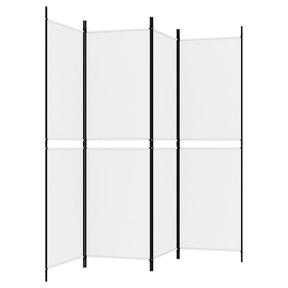 Divisorio a 4 Pannelli Bianco 200x180 cm Tessuto
