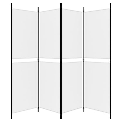 Divisorio a 4 Pannelli Bianco 200x180 cm Tessuto