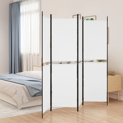 Divisorio a 4 Pannelli Bianco 200x180 cm Tessuto