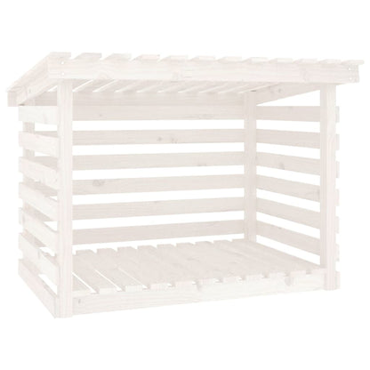 Portalegna Bianco 108x73x79 cm in Legno Massello di Pino