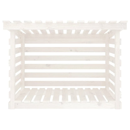 Portalegna Bianco 108x73x79 cm in Legno Massello di Pino