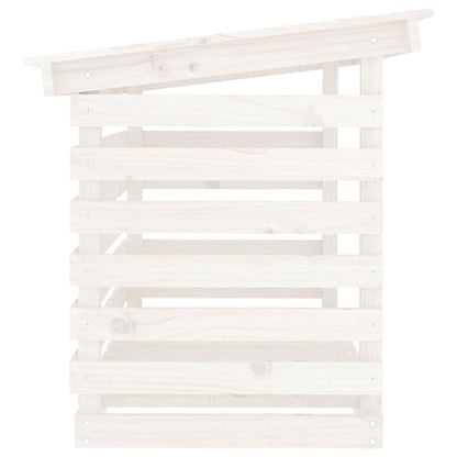 Portalegna Bianco 108x73x79 cm in Legno Massello di Pino