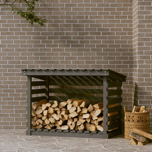 Portalegna Grigio 108x73x79 cm in Legno Massello di Pino