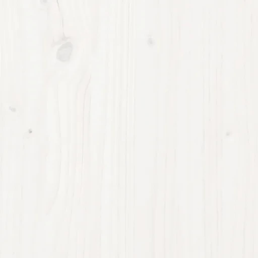 Portalegna Bianco 80x25x100 cm in Legno Massello di Pino