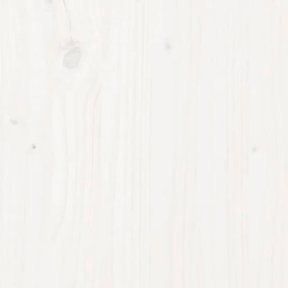 Portalegna Bianco 80x25x100 cm in Legno Massello di Pino