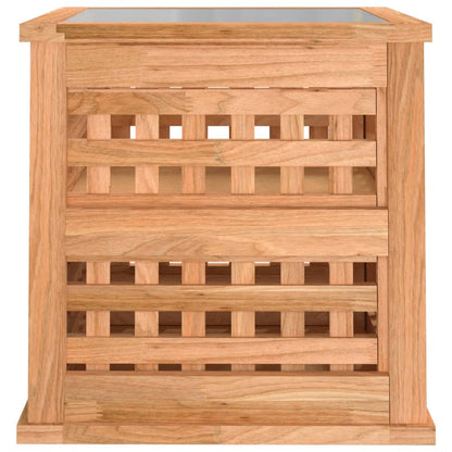 Comodini 2 pz 34x34x34 cm in Legno Massello di Noce