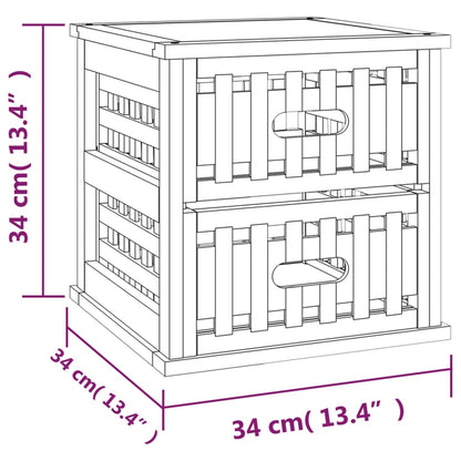 Comodini 2 pz 34x34x34 cm in Legno Massello di Noce