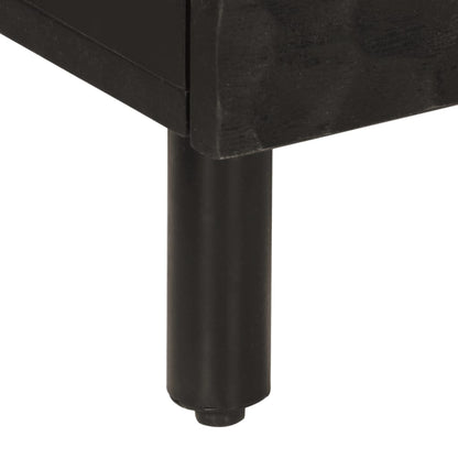 Comodino Nero 40x33x46 cm in Legno Massello di Mango