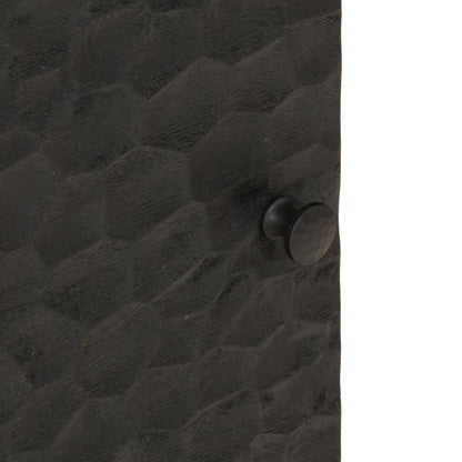 Comodini 2pz Neri 40x33x46 cm in Legno Massello di Mango